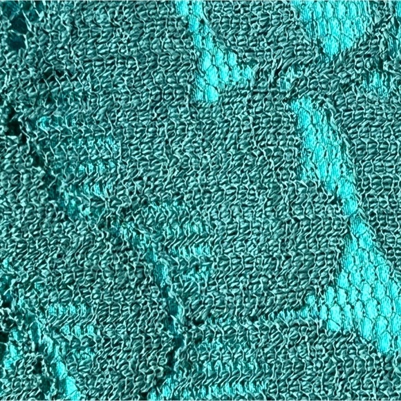 Fossil Green Mini Sleeveless Dress w/ Green Lace Overlay Size Small Boho - Picture 7 of 10